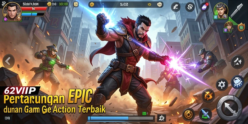 Screenshot dari gameplay 62VIP yang menampilkan aksi mendebarkan.