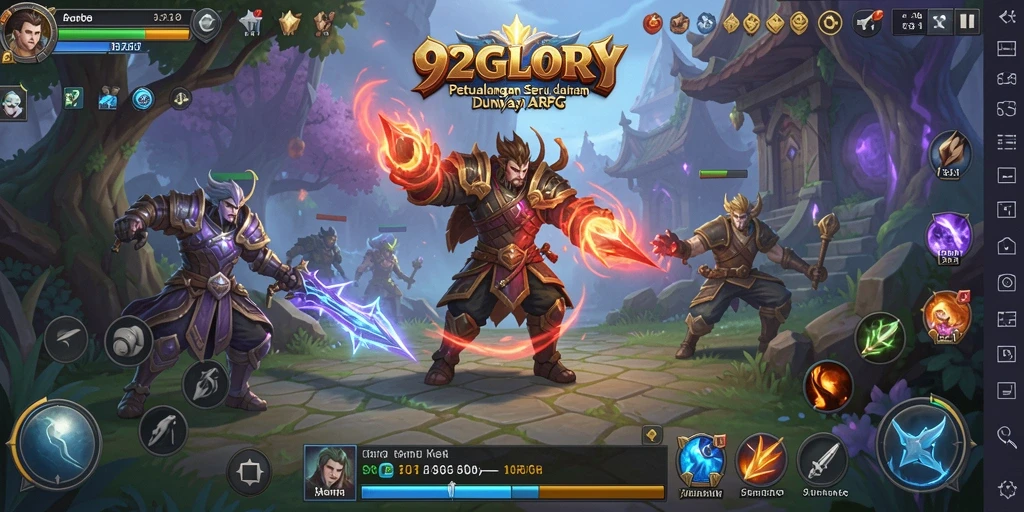 Tangkapan layar utama dari gameplay 92GLORY yang menampilkan aksi ARPG yang mendebarkan.