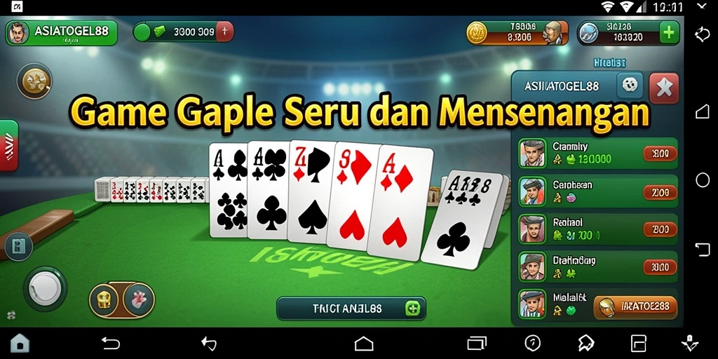 Screenshot gameplay ASIATOGEL88 yang menunjukkan keseruan bermain Gaple.