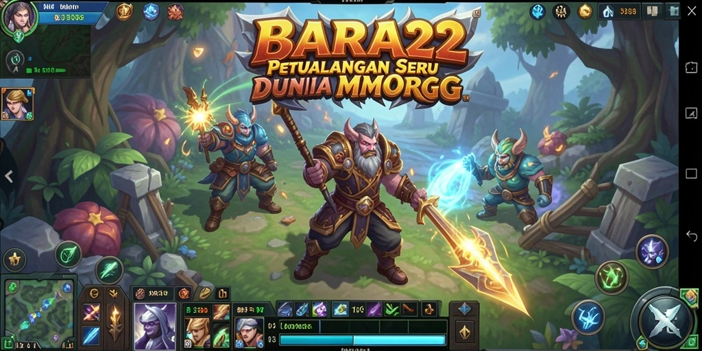 Tangkapan layar dari gameplay BARA22 menampilkan pertarungan epik dalam dunia MMORPG.