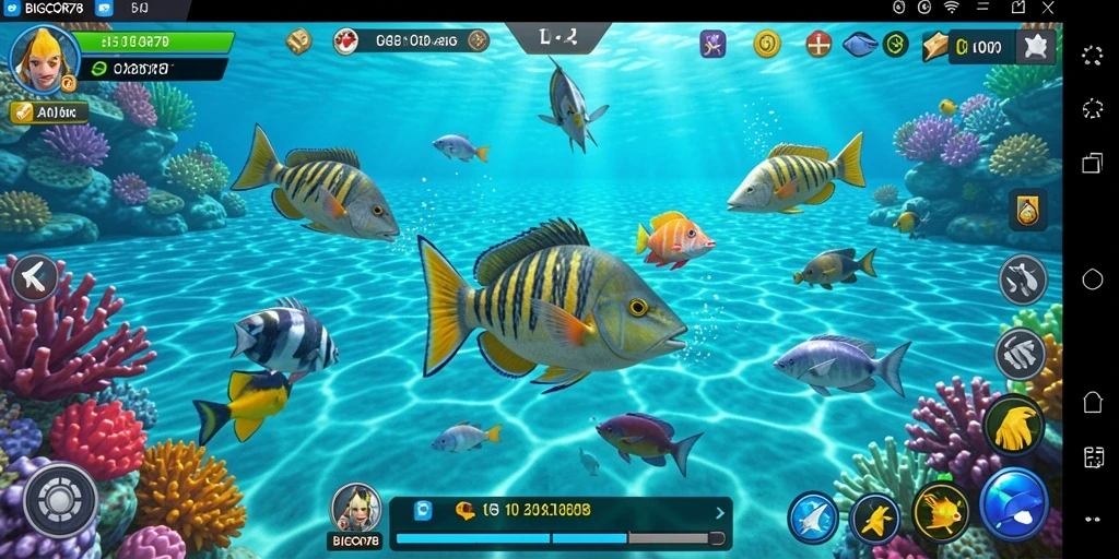 Tangkapan ikan yang seru dalam gameplay BIGCOR78.