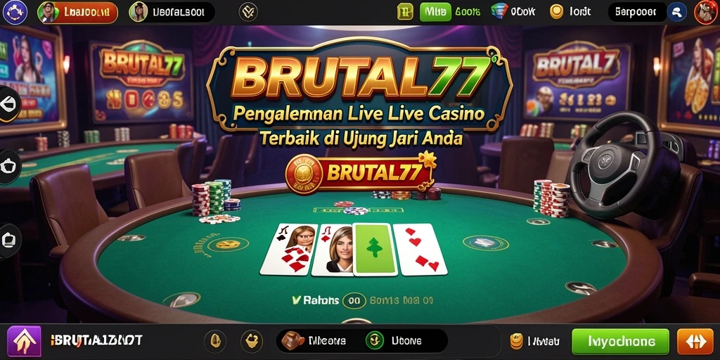 Tampilan gameplay Live Casino BRUTAL77 dengan dealer profesional.
