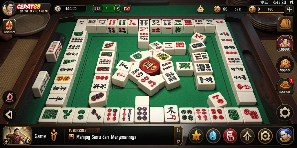 Screenshot utama CEPAT88 menampilkan gameplay Mahjong yang seru.