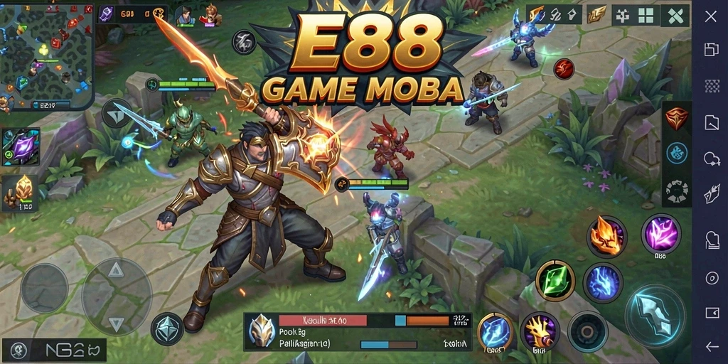 Tampilan gameplay E88 yang menegangkan dan seru di dalam pertempuran.