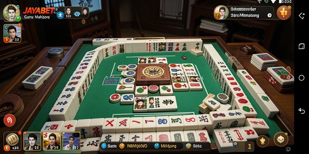 Screenshot gameplay JAYABET yang menampilkan aksi mencocokkan ubin Mahjong.