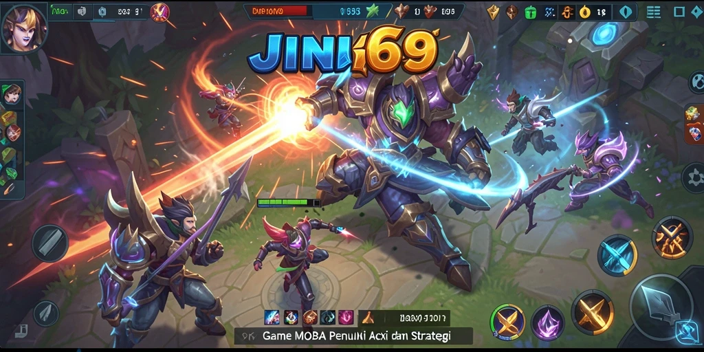 Screenshot tampilan gameplay seru di <strong>JIN69</strong> saat pertempuran berlangsung.
