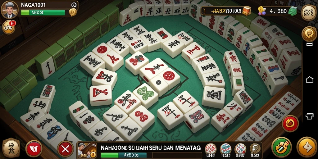 Tampilan gameplay NAGA1001 menunjukkan serunya bermain Mahjong dengan teman-teman.