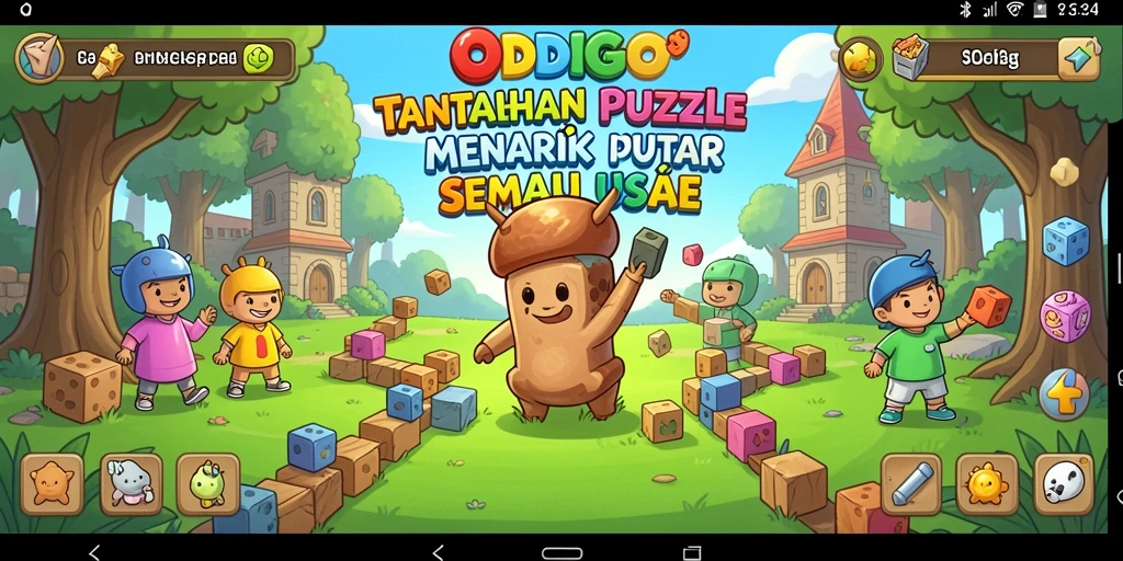 Screenshot gameplay ODDIGO yang menunjukkan teka-teki menantang di layar.