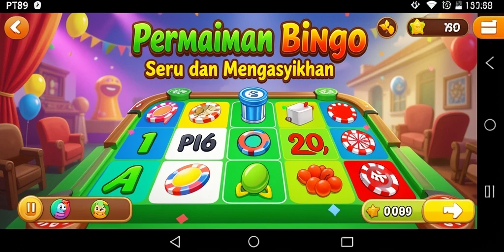 Screenshot gameplay PT89 yang menampilkan keseruan permainan Bingo.