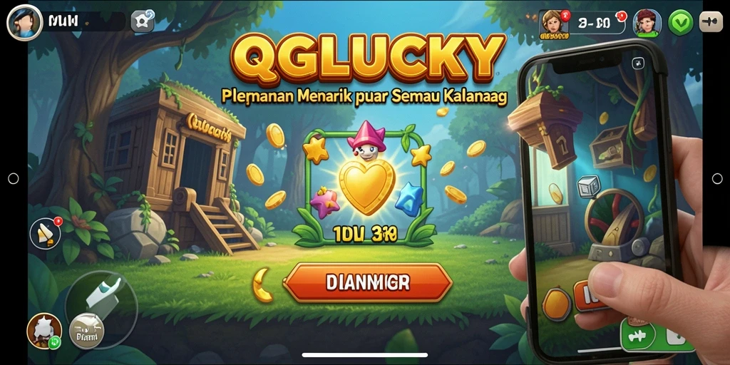 Tampilan gameplay QGLUCKY yang inovatif menampilkan keasyikan bermain Idle.