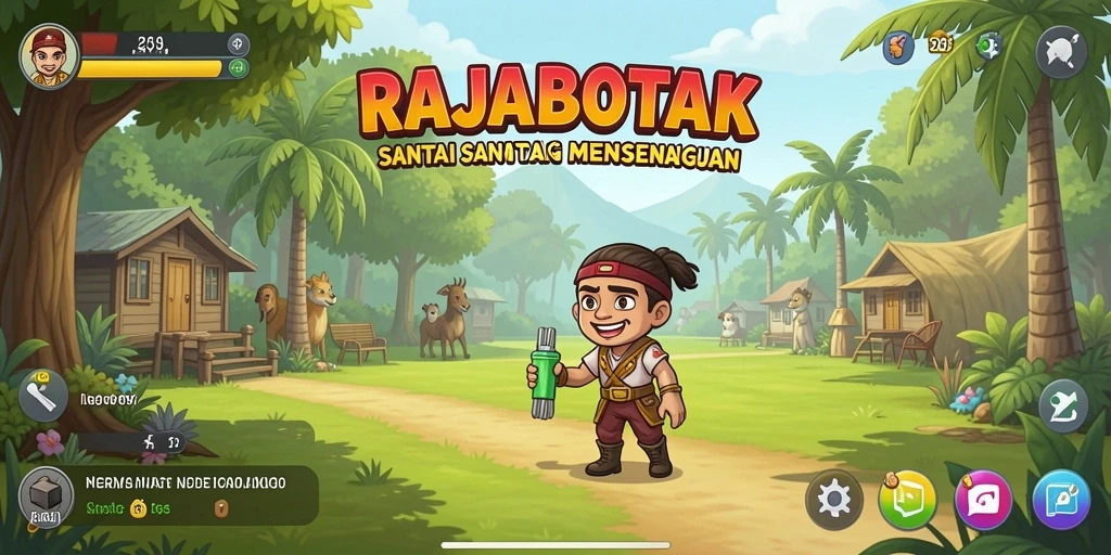 Tampilan gameplay RAJABOTAK yang ceria dan menghibur.