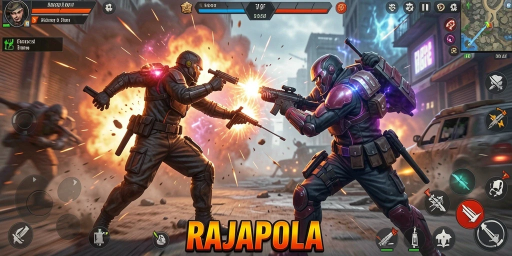 Tangkapan layar gameplay action RAJAPOLA yang mendebarkan.