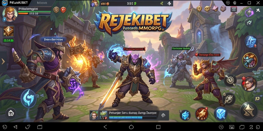 Gameplay epik dari REJEKIBET yang menampilkan pertempuran seru di dunia MMORPG.