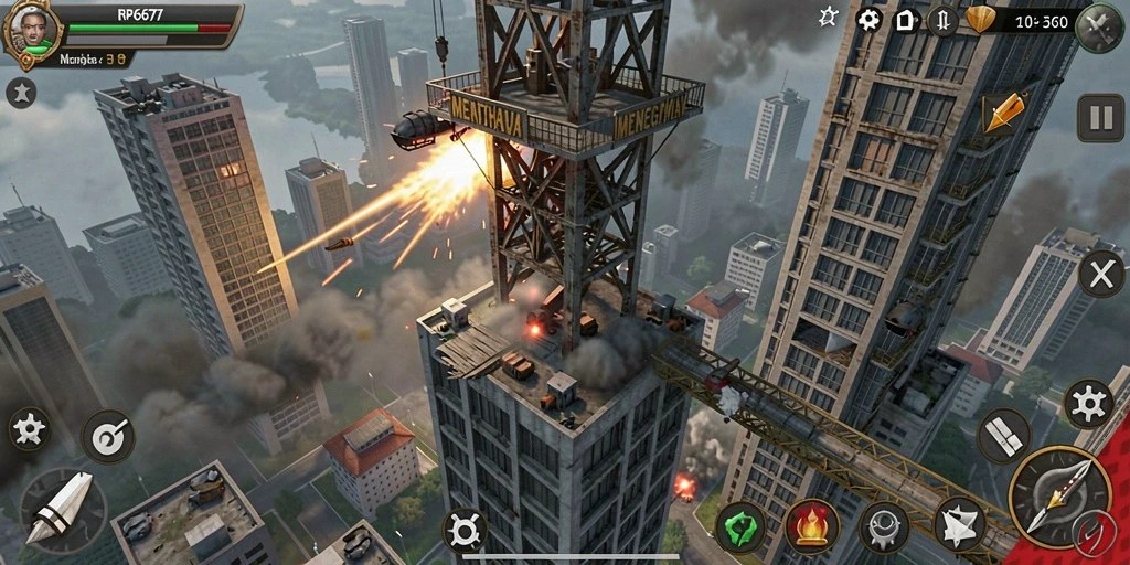 Gameplay seru RP6677 dengan strategi Tower Defense