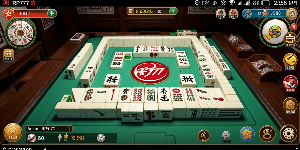 Tampilan menarik gameplay Mahjong RP777 dengan suasana kompetitif.