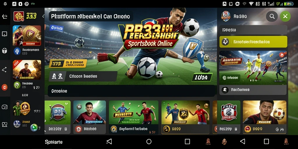 Tampilan antarmuka pengguna RR33 yang menarik dan interaktif untuk Sportsbook.