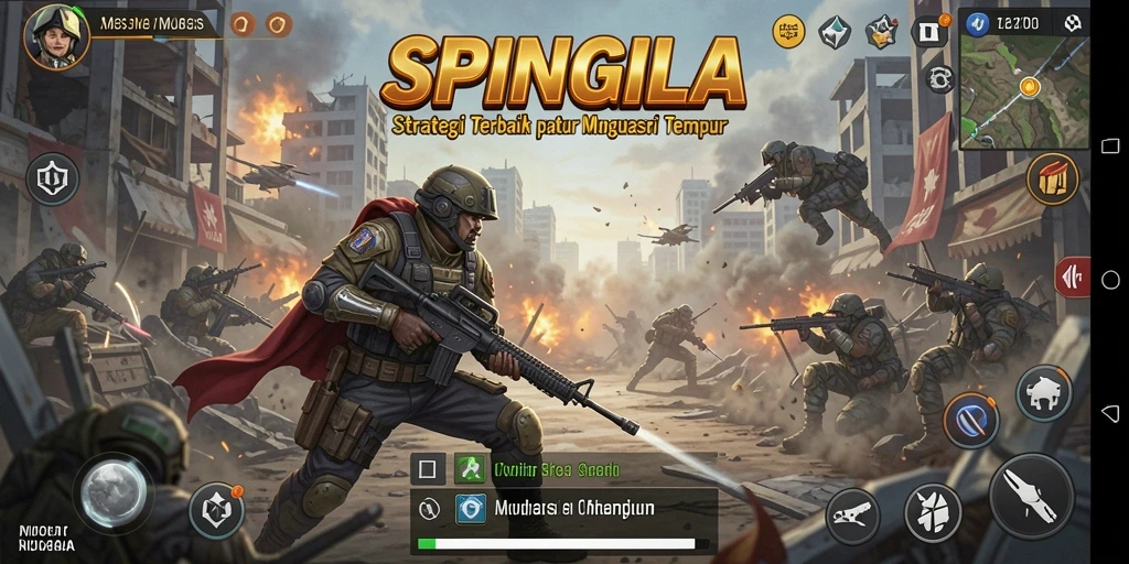 Tangkapan layar menunjukkan aksi strategi mendebarkan di SPINGILA.