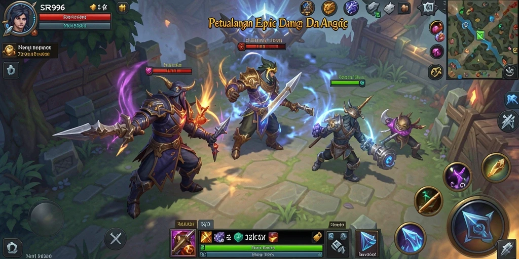 Screenshot gameplay menampilkan aksi petualangan ARPG yang mendebarkan.