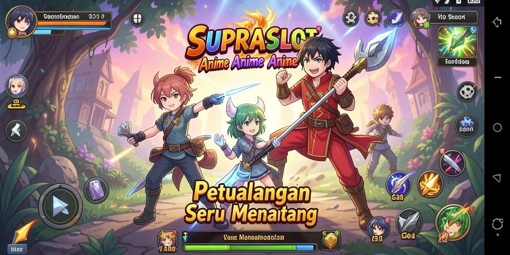 Screenshot gameplay <strong>SUPRASLOT</strong> yang menampilkan aksi seru karakter anime.
