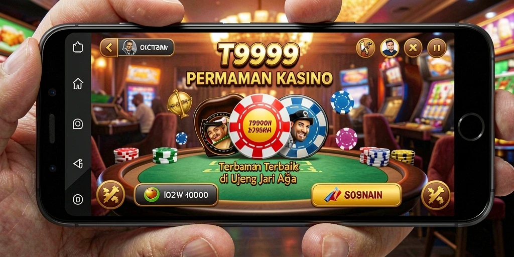 Screenshot gameplay T9999 yang menunjukkan suasana kasino yang menarik.