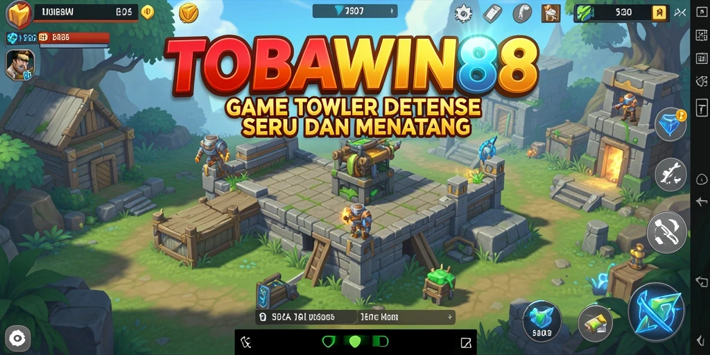 Screenshot utama TOBAWIN88 menampilkan aksi intens gameplay Tower Defense.